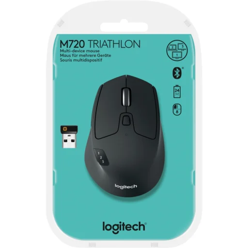 Imagen 3 de Mouse Inalámbrico Logitech Triathlon M720 Óptico 1000dpi 2.4Ghz Bluetooth Negro 