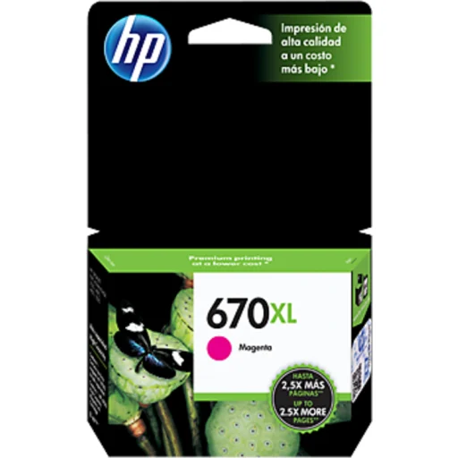 Imagen 0 de Cartridge HP 670XL Magenta Deskjet INK 3525/4615/4625/5525, 550, 750 Paginas 8ml