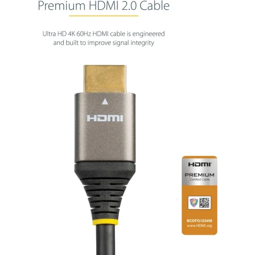Imagen 9 de Cable HDMI M/M v2.0 4K 60Hz UHD c/Ethernet HighSpeed Premium Certif 1mt StarTech