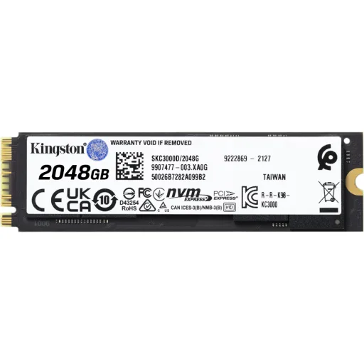 Imagen 1 de Unidad SSD Kingston KC3000 2TB M.2 22*80 PCIe 4x4 NVMe Lec 7000MB/s Esc 7000MB/s