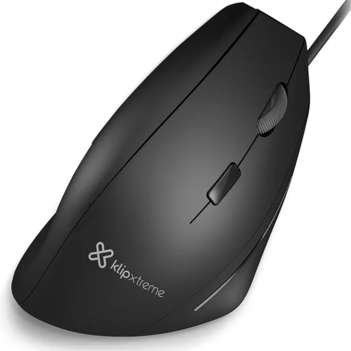Mouse Ergonómico Alámbrico KlipX KMO-505 UltraErgo Óptico 1600dpi 6Btns USB Negr