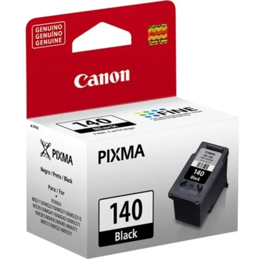 Imagen 0 de Cartridge de Tinta Canon Negro PG-140 180 pag. p/ PIXMA MG 4110/3110/2110