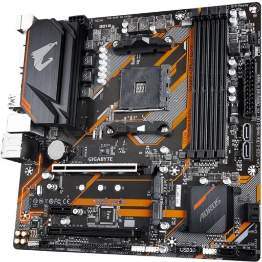 Imagen 3 de Gigabyte - B450M AORUS ELITE - Motherboard - Micro ATX - Socket AM4 - AMD B450 - para Ryzen