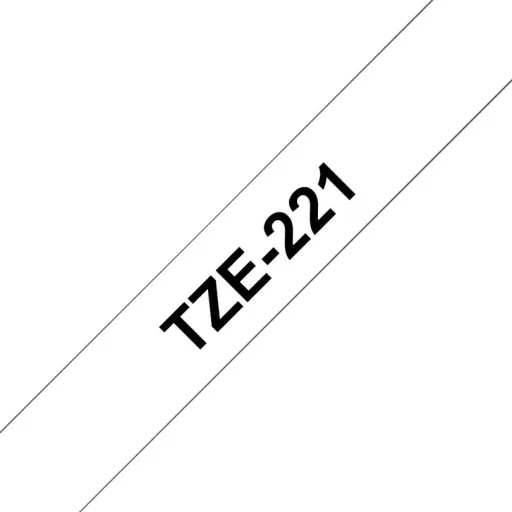 Imagen 1 de Cinta Brother TZE-221 Negro sobre Blanco de 9 mm (0,35 pulg.) para P-Touch 8mt