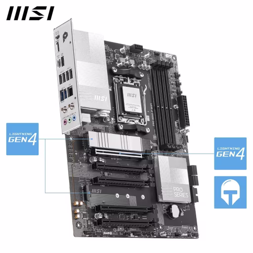 Imagen 3 de Tarjeta Madre MSI PRO B840-P WIFI Socket AM5 4*DDR5 HDMI 5*PCIe 2*M2 LAN WIFI 7 