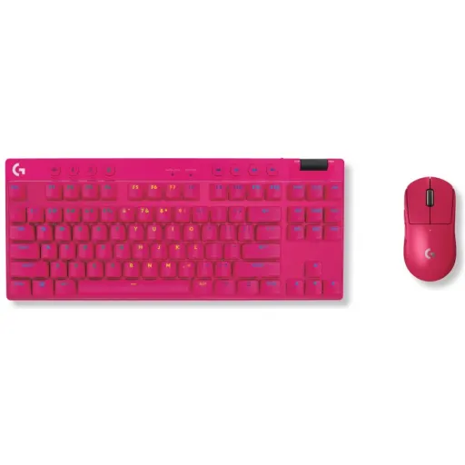 Imagen 3 de Logitech G PRO X TKL LIGHTSPEED Wireless Gaming Keyboard, Tactile Switches (GX Brown), Magenta - Teclado - sin teclado numérico - retroiluminación - Bluetooth, LIGHTSPEED - QWERTY - EE. UU. - interruptor: GX Brown Tactile - magenta