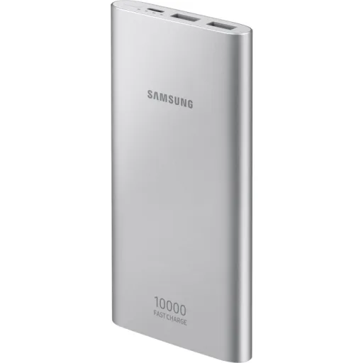 Imagen 5 de Samsung EB-P1100 - Cargador portátil - 10000 mAh - 2 A - Fast Charge - 2 conectores de salida (USB) - en el cable: USB-C - plata