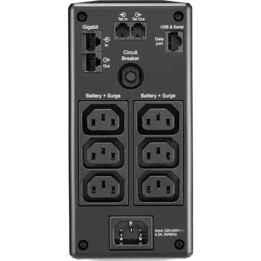 Imagen 1 de UPS APC BR900MI Back UPS Pro BR 900VA 6 salidas, AVR, interfaz USB RJ-45 LCD