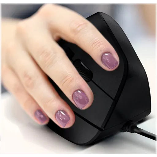 Imagen 6 de Mouse Ergonómico Alámbrico KlipX KMO-506 Óptico 1600dpi 6 Botones USB Negro