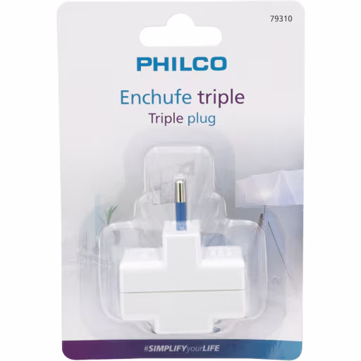 ENCHUFE TRIPLE 79310 BLANCO PHILCO