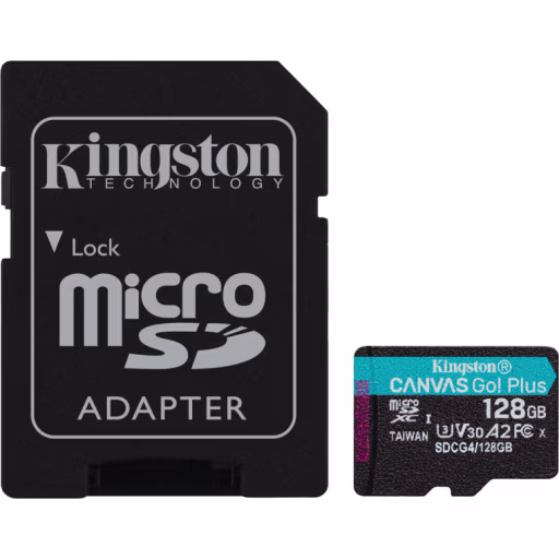 Imagen 0 de Memoria MicroSDXC 128GB Kingston Canvas Go Plus Cat10 UHS-I U3 V30 A2 Lec200MB/s