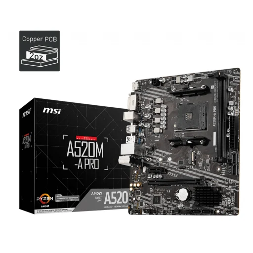 Imagen 4 de Tarjeta Madre MSI A520M-A PRO AMD AM4 DDR4 M.2 DVI-D HDMI PS/2 USB3.2