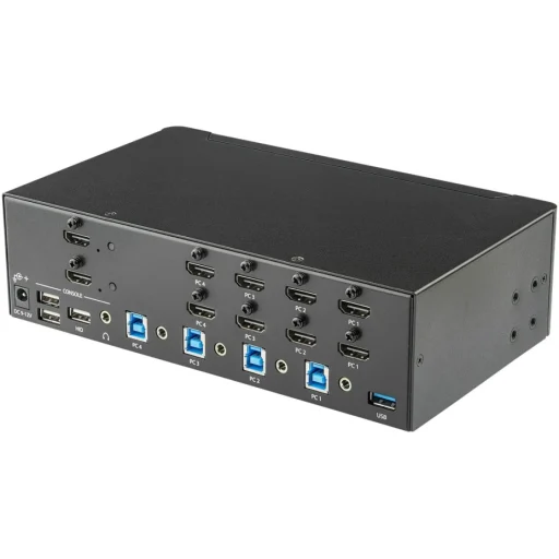 Imagen 7 de StarTech.com Switch Conmutador KVM de 4 Puertos HDMI - 4K de 30Hz - de Pantalla Doble - Conmutador KVM / audio / USB - 4 x KVM / audio / USB - montaje en rack
