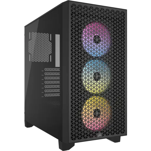 Imagen 0 de Gabinete Corsair 3000D RGB AirFlow ATX Panel lat. Vidrio 3*VentARGB USB3.2 Black