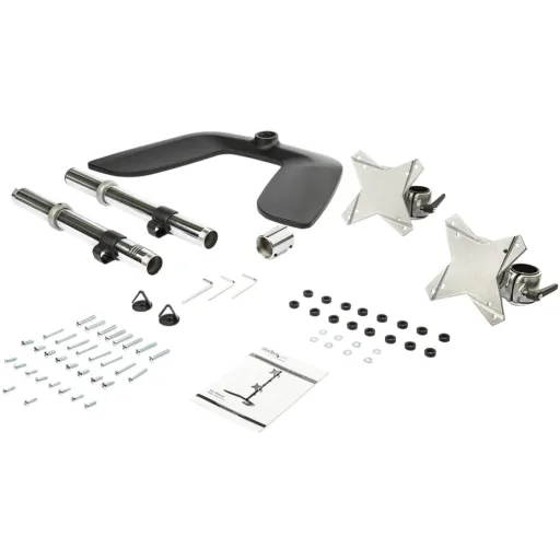 Imagen 4 de StarTech.com Soporte Vertical para Dos Monitores - Para Monitores VESA de hasta 27 Pulgadas - de Aluminio - de Altura Ajustable - Base para 2 monitores - plástico, aluminio - negro, plata - tamaño de pantalla: 13"-27" - soporte para escritorio