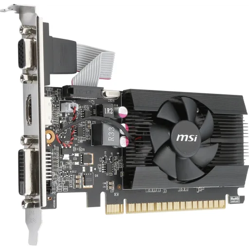 Imagen 4 de Tarjeta de Video MSI NVIDIA GF GT-710 2GB 64bit GDDR3 DVI HDMI VGA  Low Profile