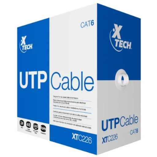 Imagen 1 de Cable de Red XTech CAT6 UTP 24AWG 305mts Color GRIS