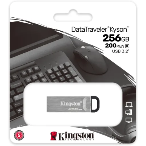 Imagen 3 de Pendrive 256GB Kingston DataTraveler Kyson USB3.2 Gen 1 Lec 200MB/s Esc 60MB/s