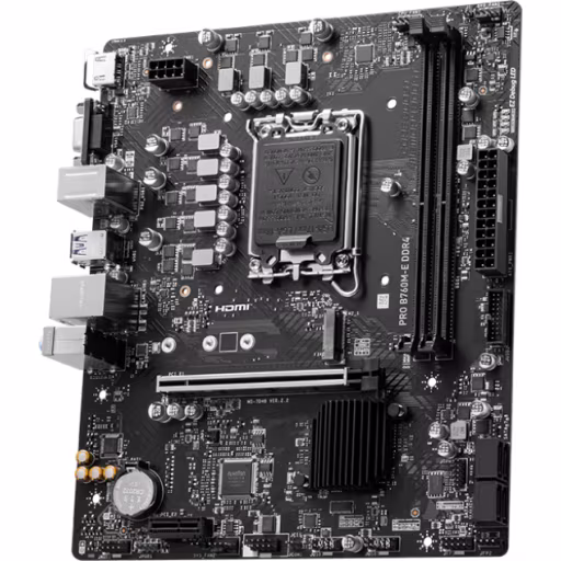 Imagen 2 de Tarjeta Madre MSI PRO B760M-E  LGA1700 14°G 2*DDR4 M.2 HDMI VGA SATA mATX