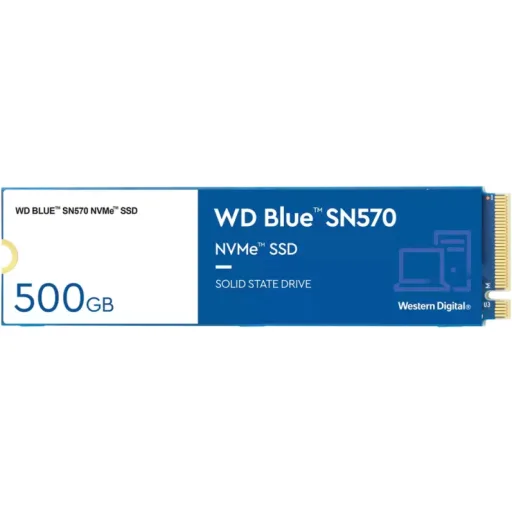 Unidad SSD Western Digital Blue SN570 500GB M.2 22*80 PCIe Lec3500MBs Esc2300MBs