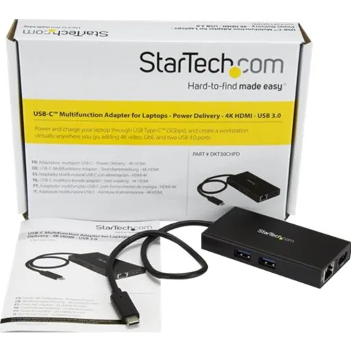 Imagen 6 de Docking Station StarTech USB-C a HDMI 4K LAN 2*USB 3.0 Negro para PC Notebook