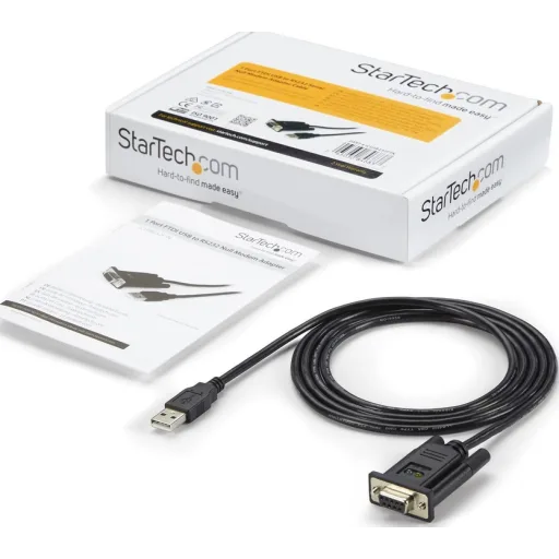 Imagen 4 de Adaptador USB 2.0 Tipo-A a Serial DB9 RS232 Hemb DCE Null c/FTDI 1.7m - StarTech
