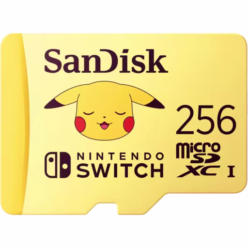 Memoria MicroSDXC 256GB SanDisk Pokémon UHS-I Lec100MBs Es90MBs p/NintendoSwitch