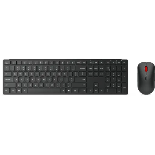 Imagen de Kit Teclado Mouse Inalámbrico Lenovo Pro 6000, BT5.3 Recep USB-A Español Negro