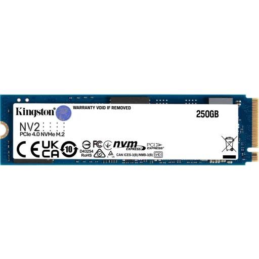 Unidad SSD Kingston NV2 250GB M.2 22*80 PCIe 4.0 x4 Lec 3000MB/s Esc 1300MB/s