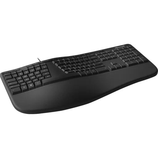 Imagen 0 de Teclado Alámbrico Ergonómico Microsoft USB 2.0 En Español Color Negro