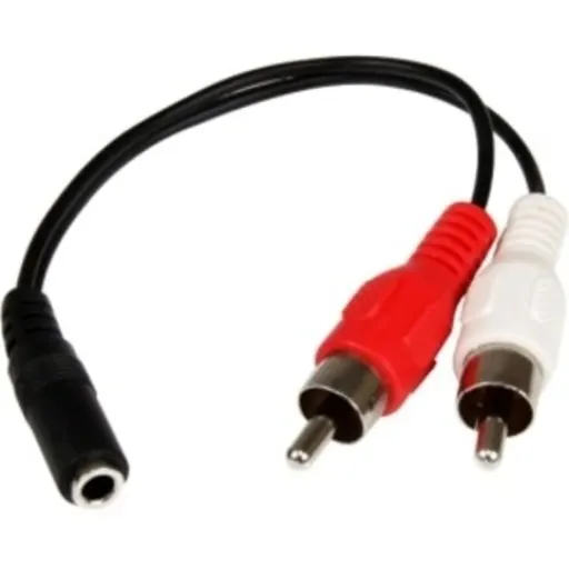 Imagen 2 de Cable de Audio Stereo Jack 3.5mm Hembra a 2*RCA Macho 15cm - StarTech