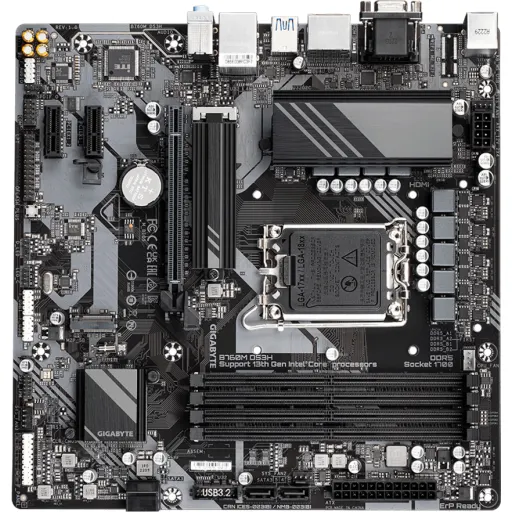 Imagen 2 de Tarjeta Madre Gigabyte B760M DS3H LGA1700 14°G 4*DDR5 2*M.2 2*DP HDMI VGA USB-C