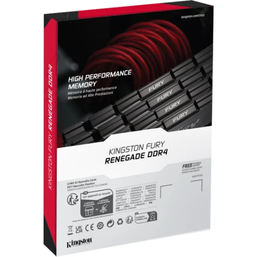 Imagen 4 de Memoria RAM 32GB DDR4 3600MHz DIMM CL 18 NonECC 1.35V 288p FURY Ren. Black