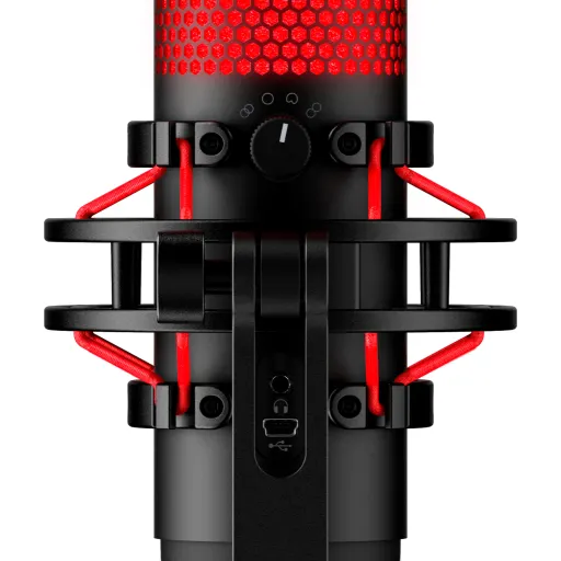 Imagen 6 de Micrófono Gamer Alámbrco HyperX QuadCast, c/Base Calbeado Stereo Negro Rojo