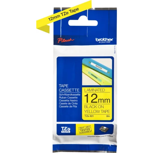 Imagen 3 de Cinta Brother TZE-631 Negro sobre Amarillo 12mm 