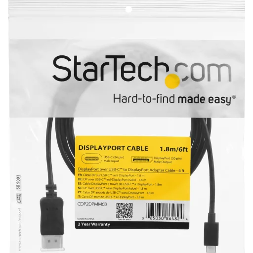 StarTech.com Cable USB C a HDMI – 4K 60Hz USB tipo C a HDMI 2.0 cable  adaptador de vídeo – Compatible con Thunderbolt 3 – Monitor / pantalla HDMI  – DP