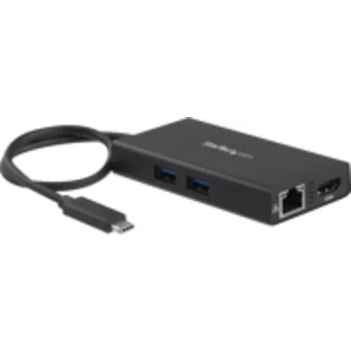 Imagen 1 de Docking Station StarTech USB-C a HDMI 4K LAN 2*USB 3.0 Negro para PC Notebook
