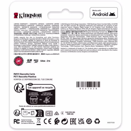 Imagen 5 de Memoria MicroSDXC 128GB Kingston Canvas Go Plus Cat10 UHS-I U3 V30 A2 Lec200MB/s