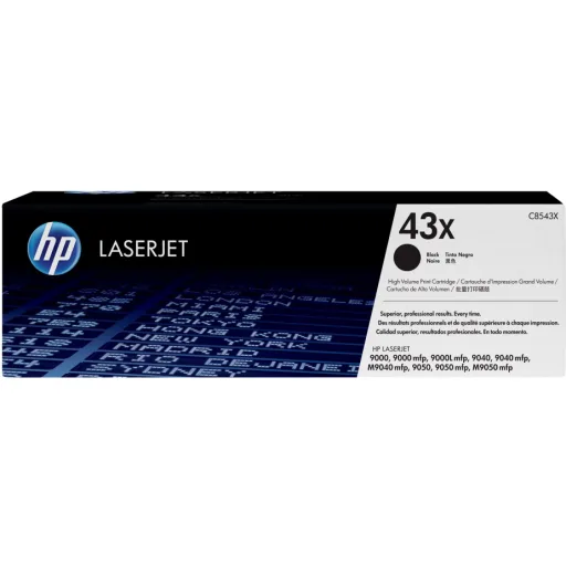 Imagen 0 de HP 43X - Alto rendimiento - negro - original - LaserJet - cartucho de tóner (C8543X) - para LaserJet 9000, 9040, 9050, M9040, M9050, M9059