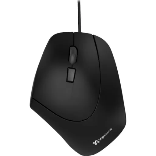 Imagen 4 de Mouse Ergonómico Alámbrico KlipX KMO-506 Óptico 1600dpi 6 Botones USB Negro