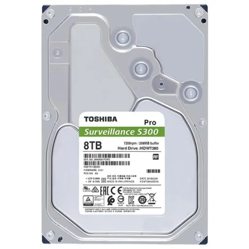 Imagen 1 de Disco Duro Toshiba S300 8TB 3.5" 7200RPM SATA 6GB/s 128MB P/ NVR/DVR SATA 