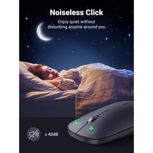 Imagen 2 de Mouse Inalámbrico Ugreen MU001 Óptico 4000dpi Bluetooth Ultra delgado Gris Oscur