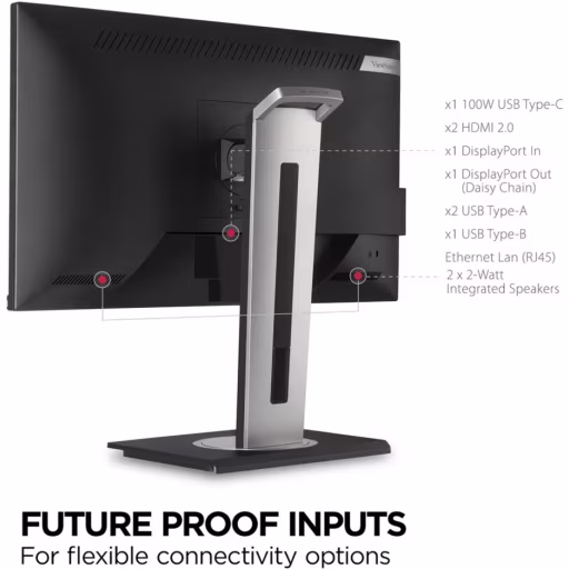 Imagen 6 de Monitor Viewsonic VG2756A-2K 27" QHD 2560*1440 IPS LAN DP HDMI USB-A USB-B USB-C