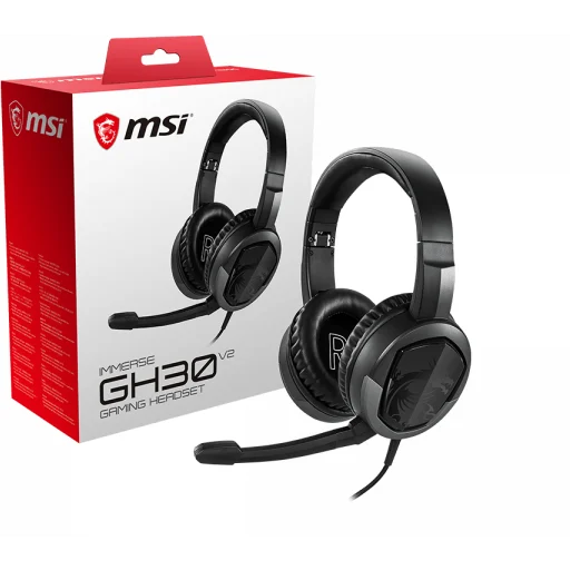 Imagen 0 de Audífonos MSI IMMERSE GH30 V2 Micrófono extraible Jack 3.5mm Cable 1.5mt Negro