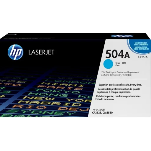 Imagen 0 de Toner HP 504A Cyan para Impr LaserJet CP3525/CM3530 MFP, 7.000 Páginas