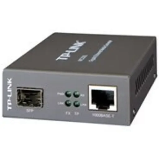 Imagen 1 de Convertidor de Medios TP-LINK 1-SFP 1-1000-RJ45 Ethernet Gigabit Plug-5.5x2.1mm