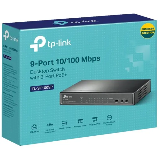 Imagen 2 de Switch TP-Link TL-SF1009P 8+1 Puertos (AUTO MDI/MDIX, 1.8 Gbps, PoE+, 65W)