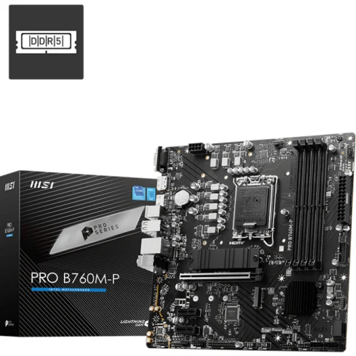 Imagen 1 de Tarjeta Madre MSI PRO B760M-P LGA1700 14°G 4*DDR5 2*M.2 DP HDMI VGA PS/2 USB-C