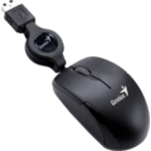 Imagen 1 de Mini Mouse Alámbrico Genius Traveler V2 Óptico 1000dpi 3 Btns Retractil USB Negr