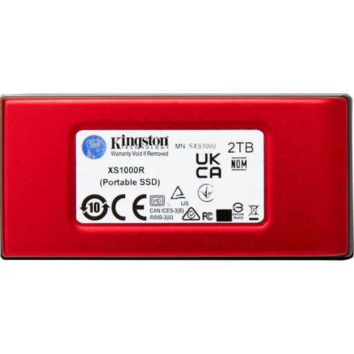 Imagen 1 de Unidad SSD Externo Kingston XS1000R 2TB USB 3.2 gen2 Rojo Lec1000MBs Esc1000MBs